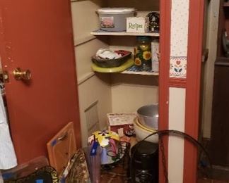Closet full of kitchen items
