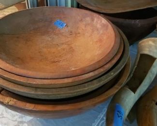 Wood dough bowls