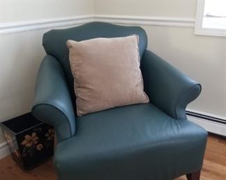 Dark Teal Leather Occassional Chair