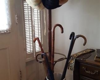 Hat rack and umbrella holder
