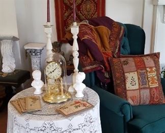 One of two wing back chairs