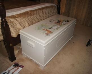 Custom painted cedar chest