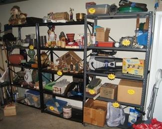 Many home decor and household items. Small pressure washer - never been used. Antique glassware