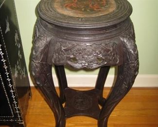 Asian plant stand with dragon motif
