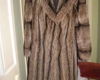 full length racoon coat