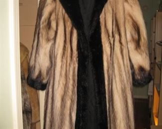 Mink coat with ranch mink cuffs and collar