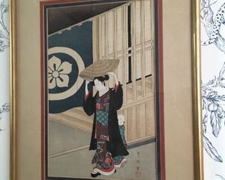 Japanese woodblock prints, pair