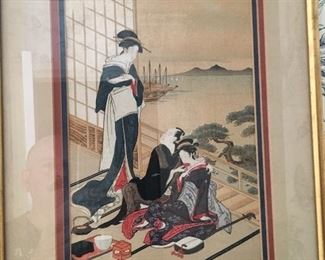 Japanese woodblock prints. sold as pair