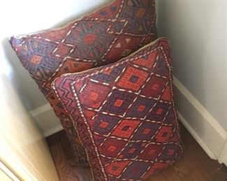 Antique Kilim pillows, custom covered