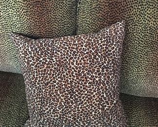 Detail: Ethan Allen animal print loveseat, cushion sold apart