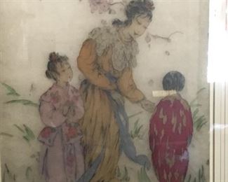 Elyse Ashe Lord (1900-1971, England) hand colored etching signed and numbered by the artist 11/75