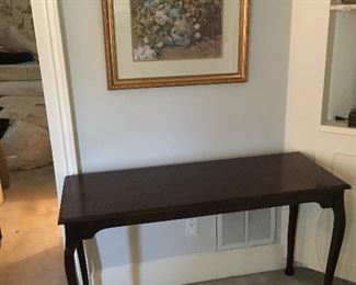 Library table Renoir print, nicely framed