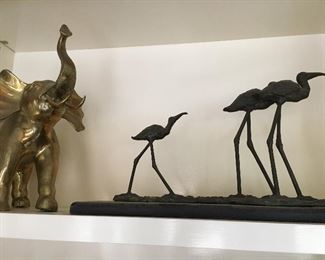 Bronze Crane Sculpture Bouchard '69