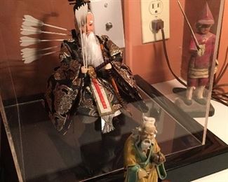 Japanese dolls in custom acrylic displays, from "Boy's Day"