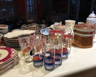 Vintage drinking glasses Libbey, Luminarc, Panache