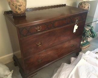 Mahogany dresser with claw and ball feet, antique