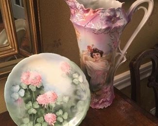 Limoges JPL hand painted plate 11.5 RS Prusia Portrait Tankard