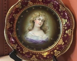 Hand painted porcelain cabinet portrait plate Royal Vienna, Bavaria