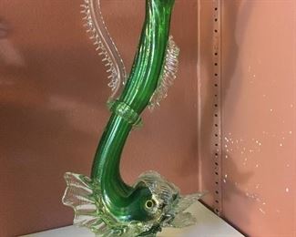 Venetian glass, Murano fish stem vase
