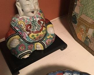 Happy Buddha on stand, early 20th century