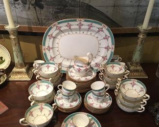 Antique Minton "Persia Rose" china set, sold as a lot