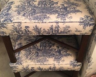 Custom covered upholsterd bench seats/ ottoman toile  