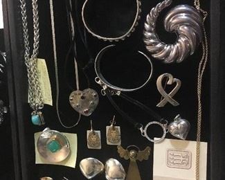 Vintage James Avery pendant Sterling and turquoise, Taxco Sterling