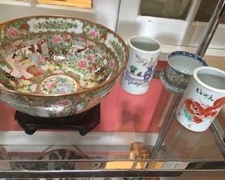 Imari bowl, Brush pots, early 20th Century