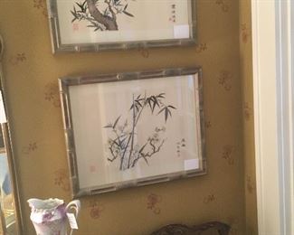 hand painted Bamboo paintings in "bamboo" frame