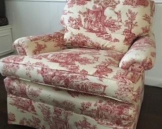 Custom covered Toile armchair