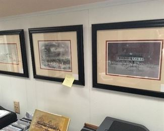 3 Buck Schiwetz prints, framed