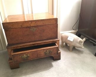 Burled walnut Chest with drawer, early to mid 19th century