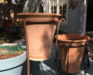 Terracotta with iron stands
