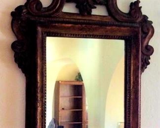 PFL041 Vintage Wooden Hanging Mirror 