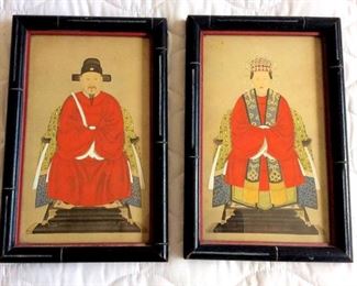 PFL086 Pair of Framed Asian Pictures