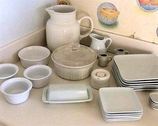 PFL114 White Corning Ware & Other Various Dishes