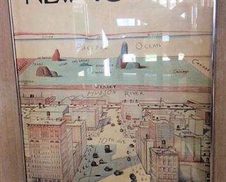 PFL162 Framed Print of The New Yorker by Steinberg