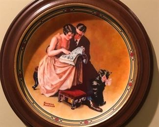 Norman Rockwell plates framed