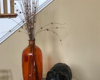 Chalk pig and amber vase