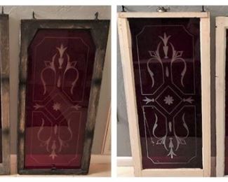 Victorian red glass windows