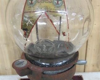 Cast Iron Columbus 1 Cent Gum Machine