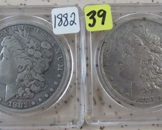 1882 & 1883-O Morgan Silver Dollars