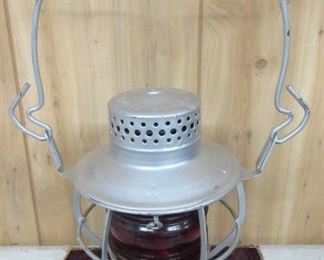Railroad Lantern w/Red Globe