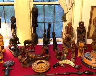 So many Haitian, African, world culture wood carvings!