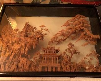 Large Chinese cork sculpture