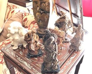 Soapstone sculptures many signed
