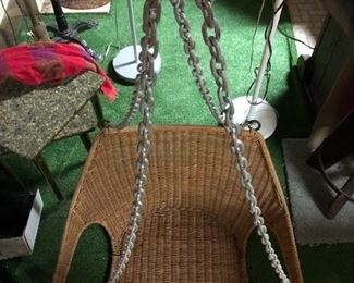 Wicker hanging chair in excellent condition