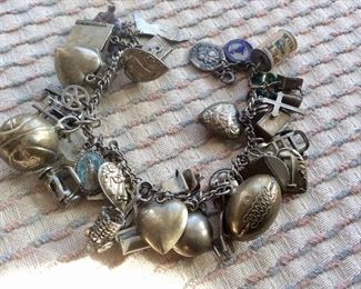Vintage Sterling Charm Bracelet filled with Charms