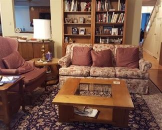 Modern coffee table with glass insert