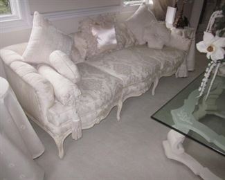 FRENCH Living Room Suite With CARVED VICTORIAN PARLOR SET CHAIRS SOFA